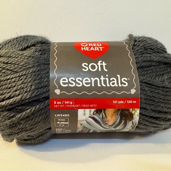 Red Heart Other - 1 Skein Red Heart Soft Essentials Yarn - Charcoal
